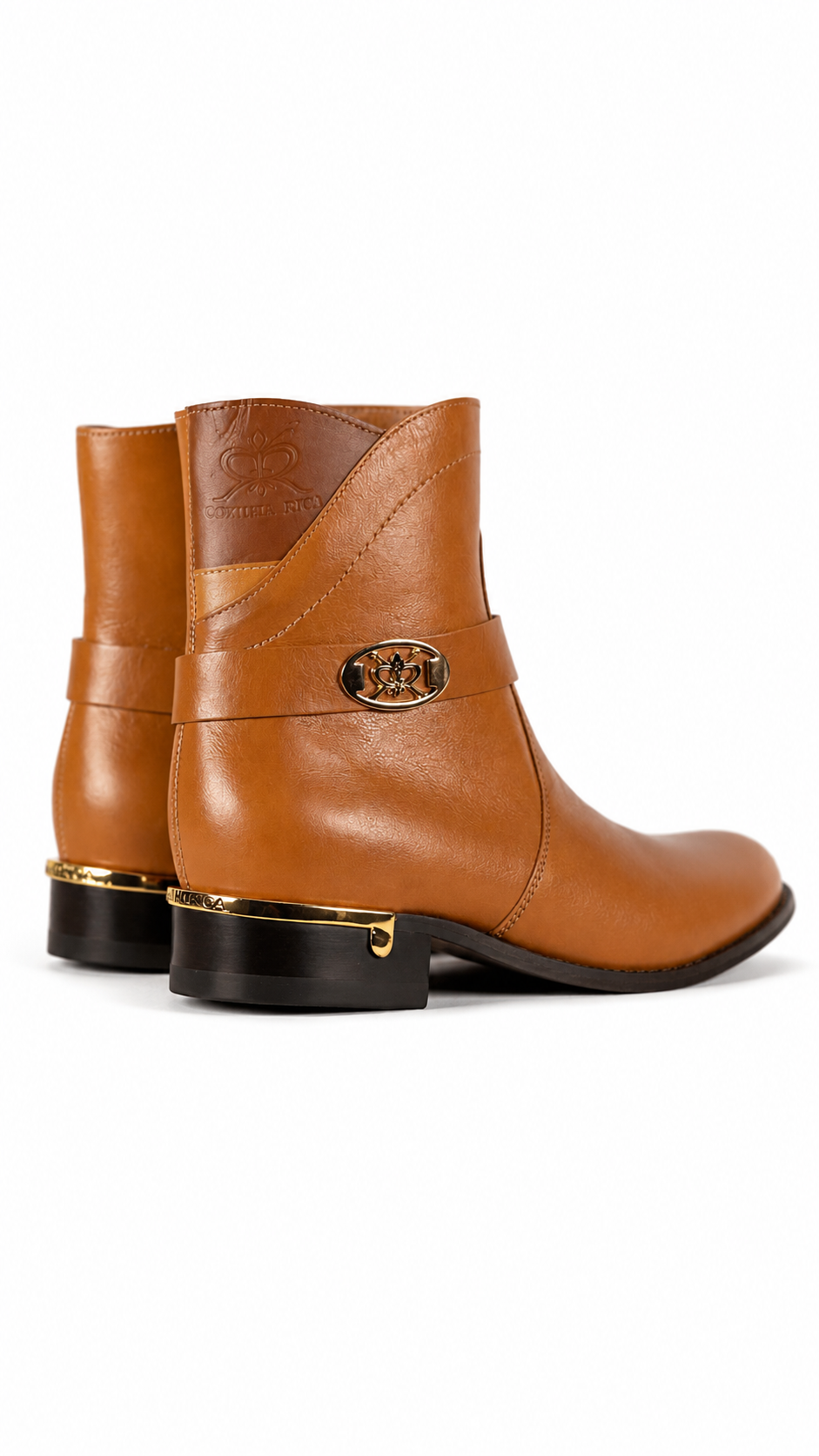 Bota Cano Curto Couro Camelinda