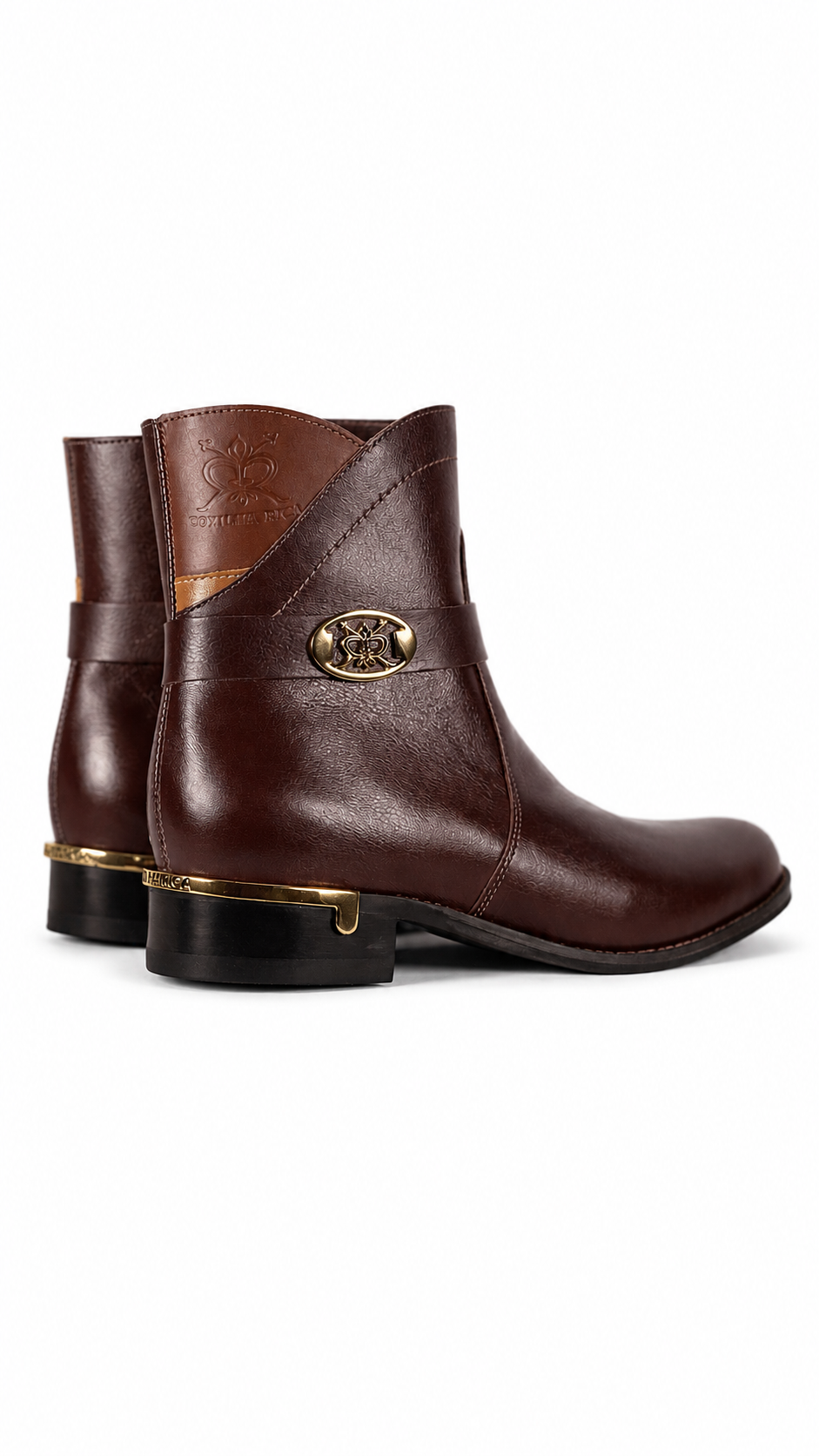 Bota Cano Curto Couro Camelinda