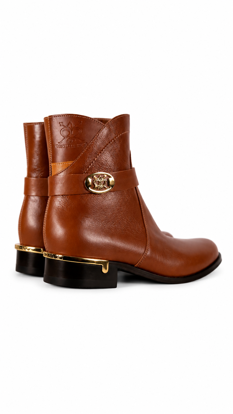 Bota Cano Curto Couro Camelinda